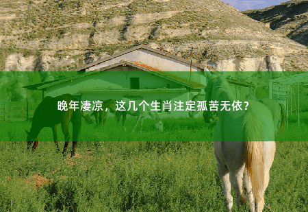 晚年凄凉,这几个生肖注定孤苦无依?探讨哪些生肖在晚年可能会遇到不幸福的命运。-掌中文学