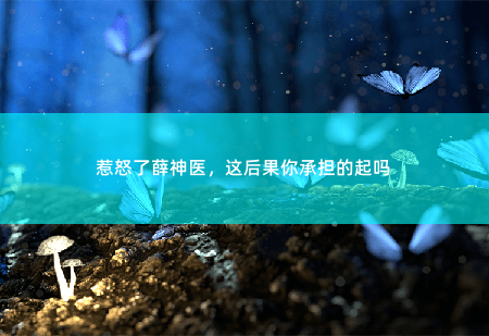惹怒了薛神医，这后果你承担的起吗我神医谷谷主，老婆竟要和我离婚-掌中文学