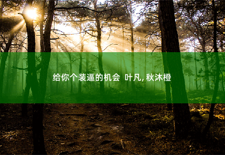 给你个装逼的机会  叶凡, 秋沐橙弃婿归来-掌中文学