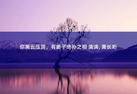 你黑云压顶，有断子绝孙之相 清清, 萧长珩穿越后，她靠玄术震惊朝野-掌中文学