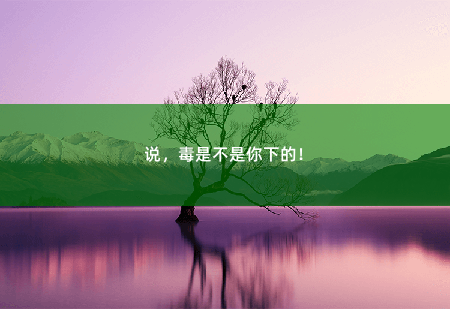 说，毒是不是你下的！丑妃轻狂：绝世医妃美又强-掌中文学